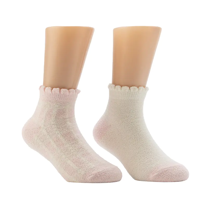 Ladies'Pop Scallop Welt Cosy Domus Socks