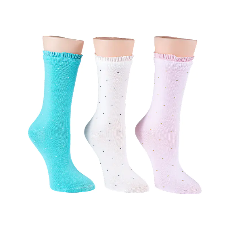 Dominarum Lace Polka Dot Crew Socks