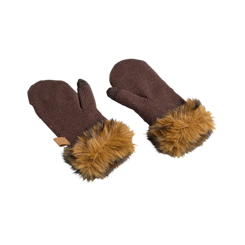Mulierum instruxit Mitten Cum Faux Fur